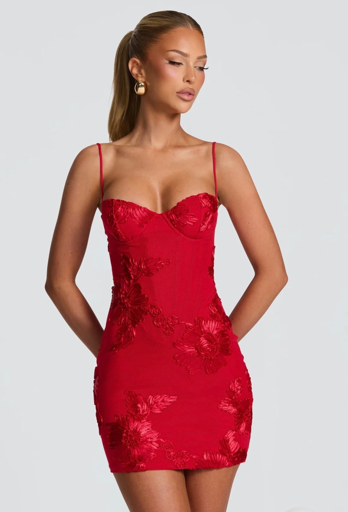 LARA MINI ROBE - ROUGE