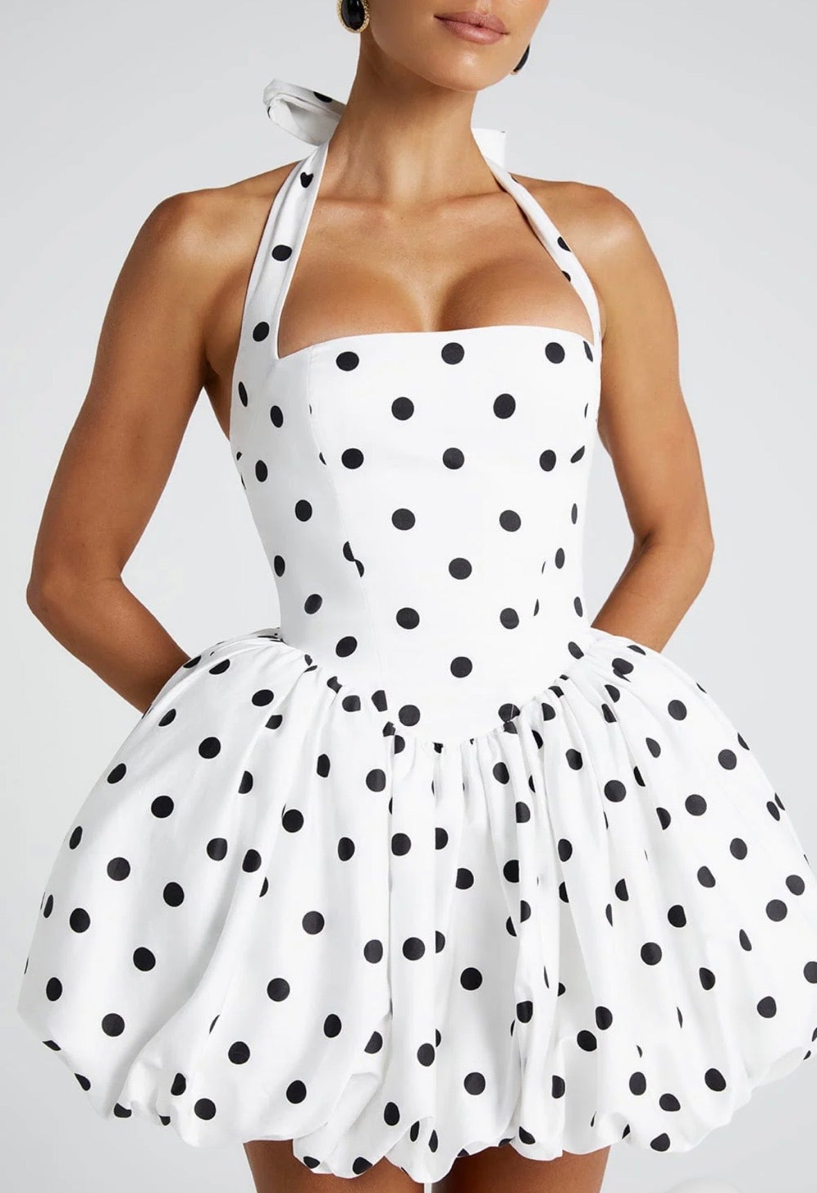 MAYA MINI ROBE - POIS BLANC