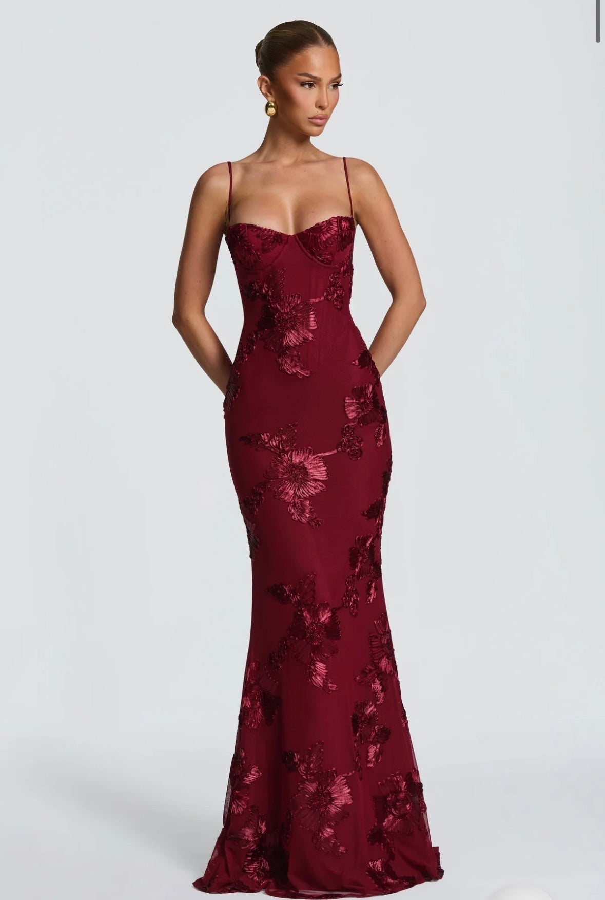 LAYA MAXI ROBE - BORDEAU