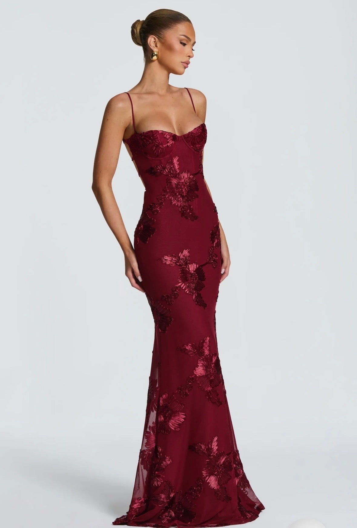 LAYA MAXI ROBE - BORDEAU