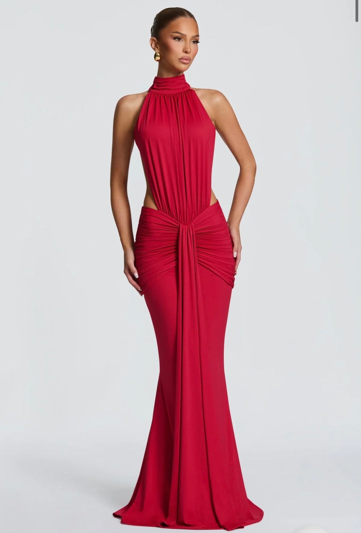 SARAH MAXI ROBE - ROUGE