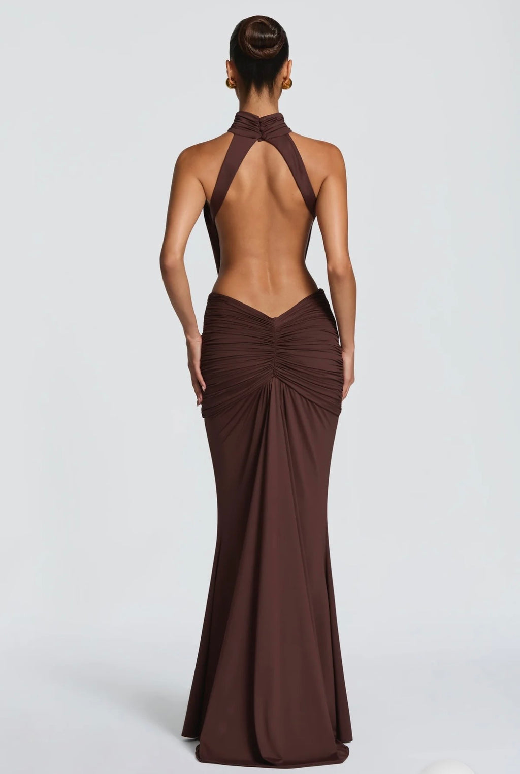 SARAH MAXI ROBE - MARRON