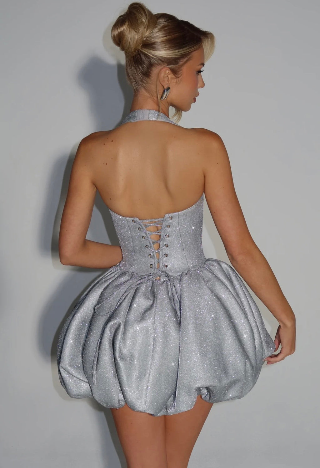 NALIA MINI ROBE - ARGENTÉ