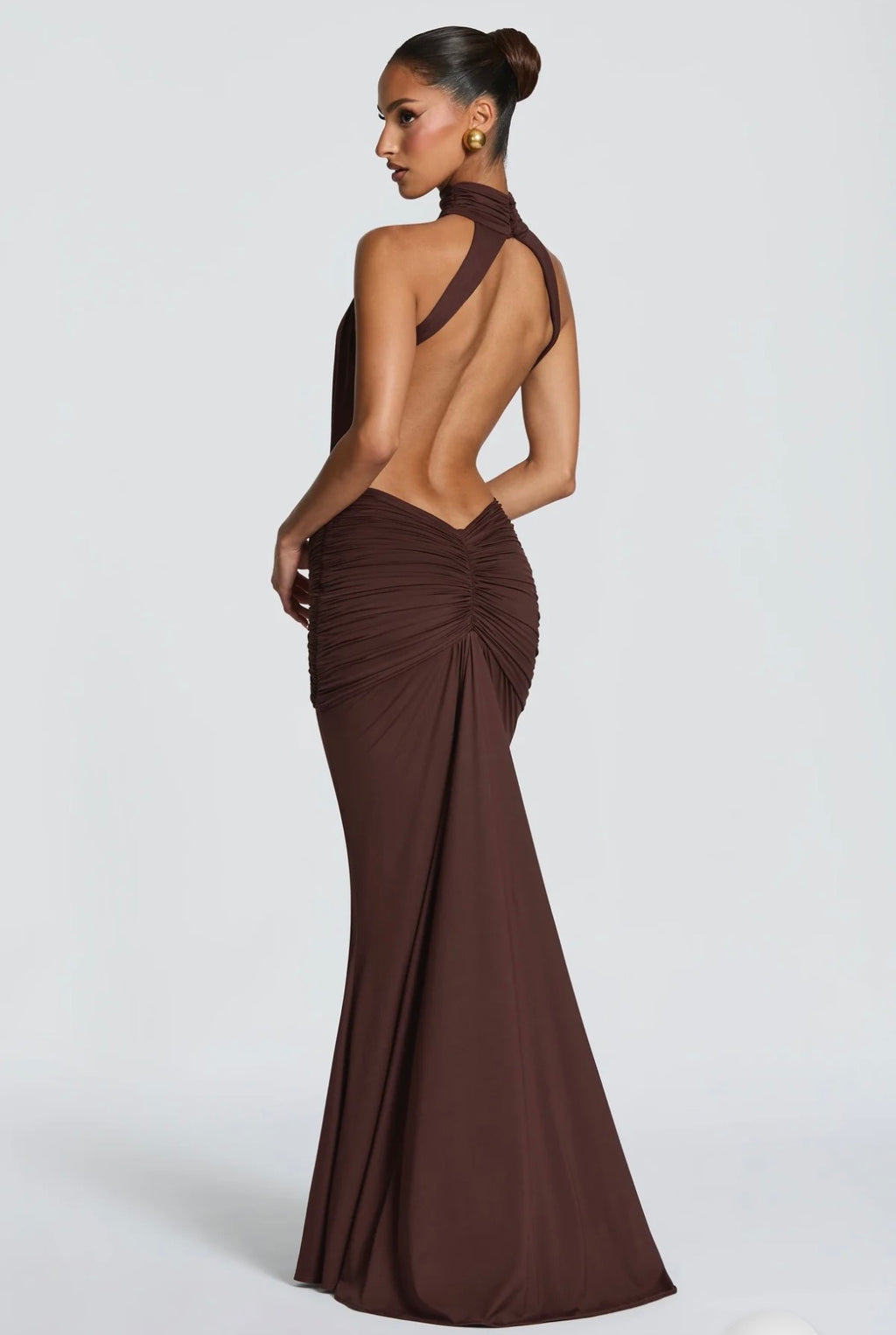 SARAH MAXI ROBE - MARRON