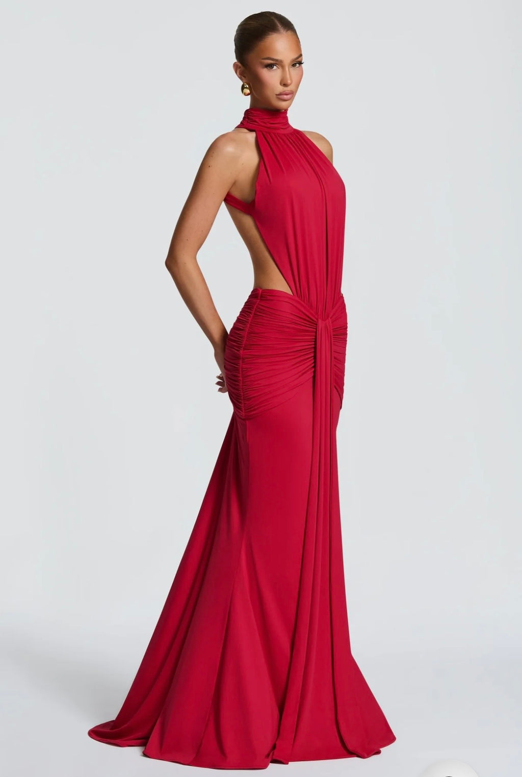 SARAH MAXI ROBE - ROUGE